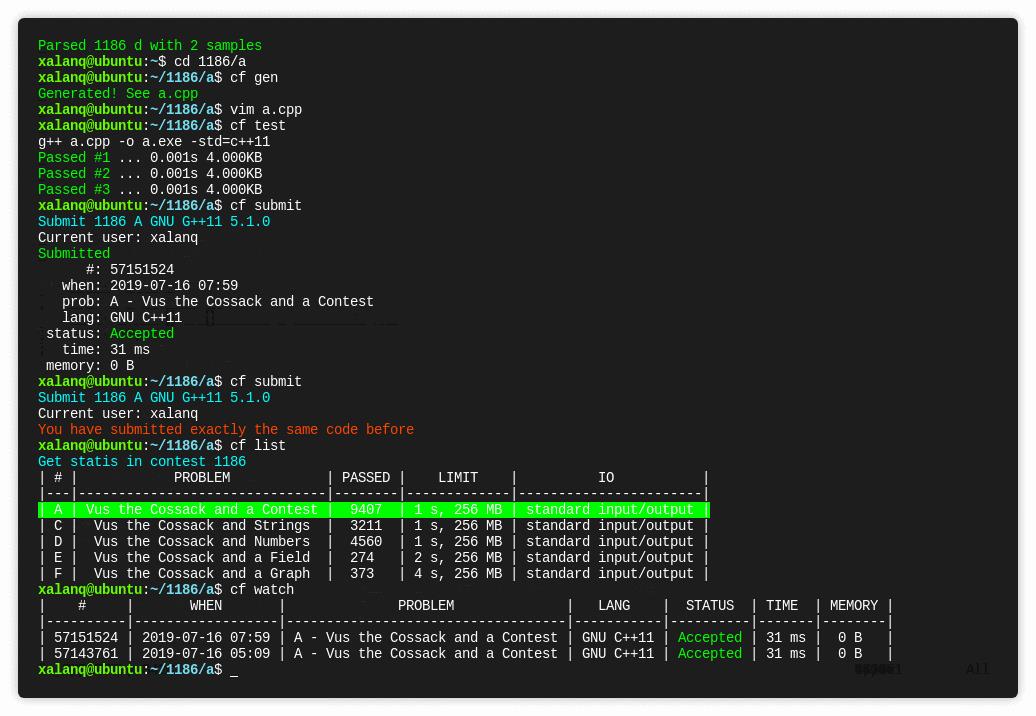 cf-tool usage screenshot 2